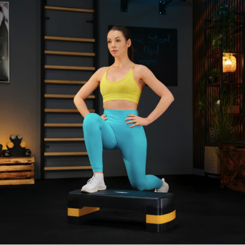 Степ платформа  Trex Sport TX-030AS 3-уровневая черно-желтая - фото №10